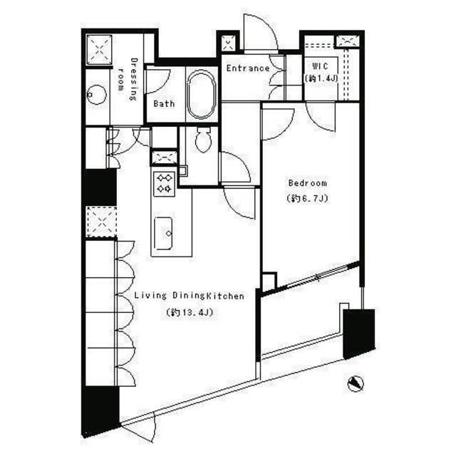 パークキューブ目黒タワー（502） 間取り図画像