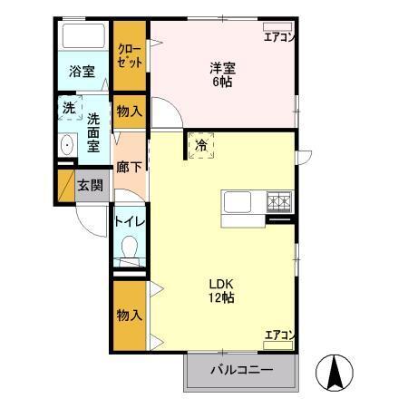 アンソレイエ（205） 間取り図画像