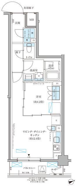 パークアクシス文京本郷（412） 間取り図画像