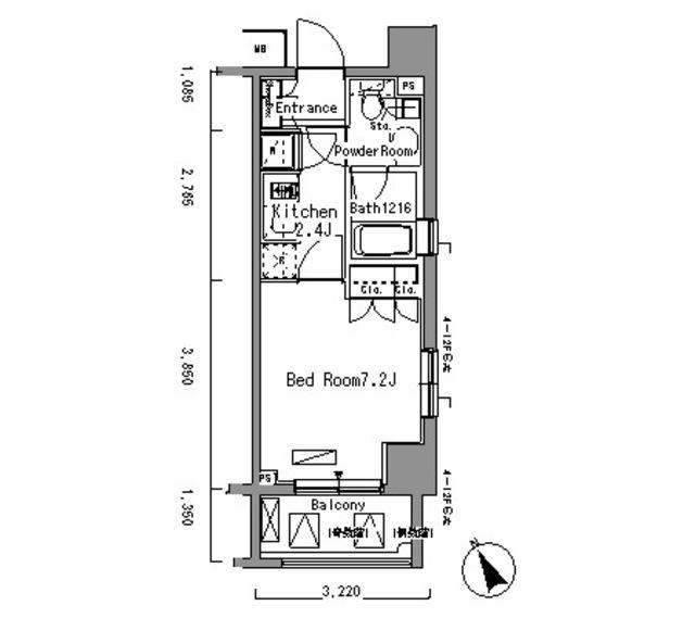 パークアクシス門前仲町（1004） 間取り図画像