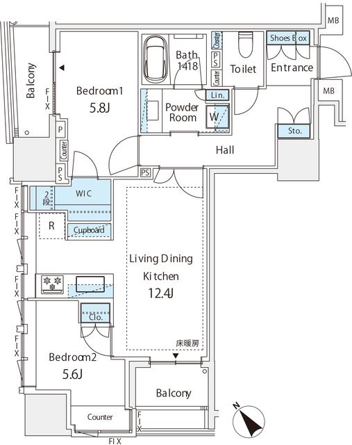 ミレアコート銀座プレミア（403） 間取り図画像