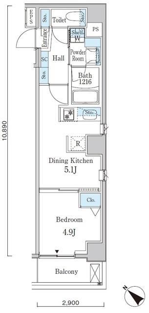 アヴェルーナ月島（504） 間取り図画像