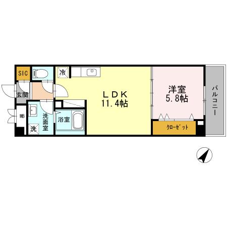 グリーンアベニューⅤ（402） 間取り図画像