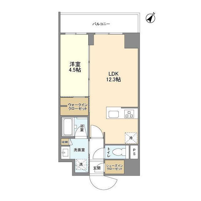 ＯＮＥ　ＲＯＯＦ　ＦＬＡＴ　ＡＳＡＫＵＳＡ　ＩＲＩＹＡ（0505） 間取り図画像