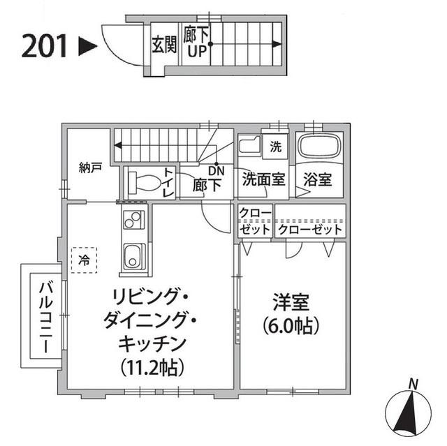 Ｃｏｍｏｄｉａ　Ｍｉｓｕｚｕ（0201） 間取り図画像
