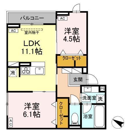 Asset-Court錦町Ⅱ（201） 間取り図画像