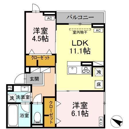 Asset-Court錦町Ⅱ（102） 間取り図画像