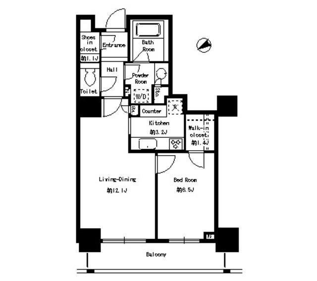パークタワー芝浦ベイワード　アーバンウイング（1407） 間取り図画像