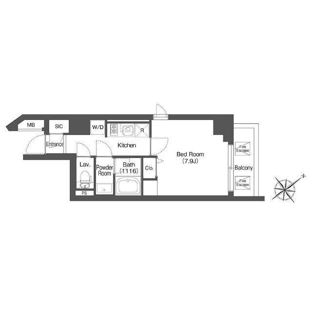 ＡＩＦＬＡＴ中目黒（601） 間取り図画像