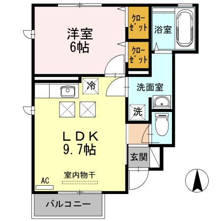 サニーウェル砧（101） 間取り図画像