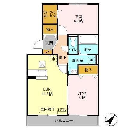 カシータ　Ⅱ（102） 間取り図画像