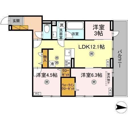 d-kuutio(ディークッティオ)（202） 間取り図画像