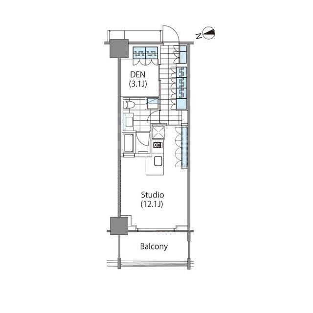 コンフォリア新宿イーストサイドタワー（1203） 間取り図画像