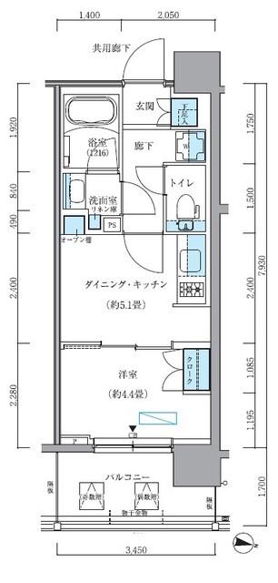 パークアクシス新大橋（802） 間取り図画像