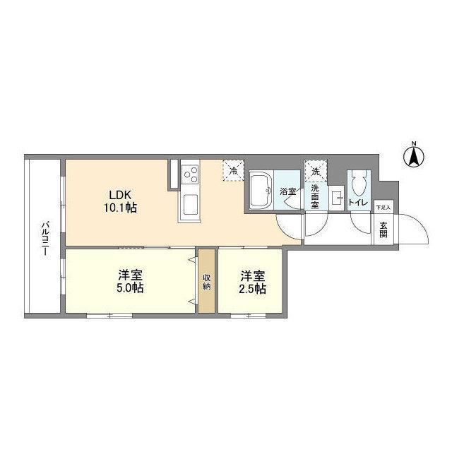 パルムクレスト武蔵小山　ノース棟（201） 間取り図画像