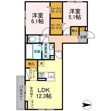 ハイピクチャー　　E棟（303） 間取り図画像