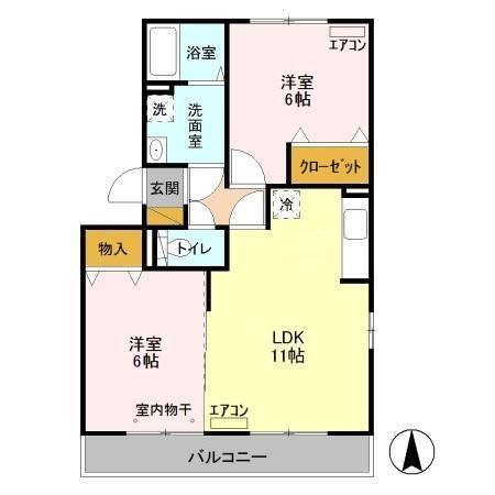 ラフォーレ上ノ台　Ｃ（305） 間取り図画像