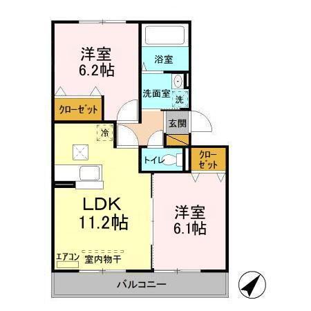 カシータ　Ⅲ（102） 間取り図画像