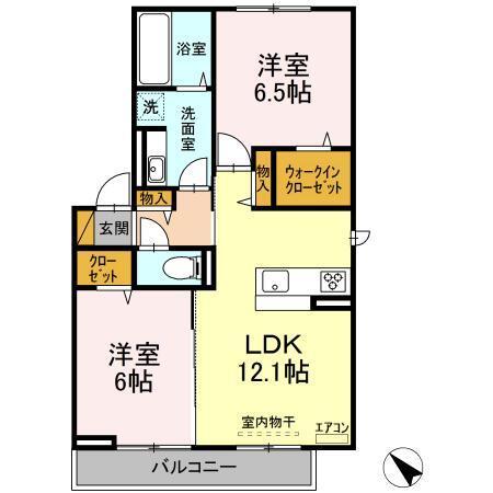 クラレット　B棟（201） 間取り図画像