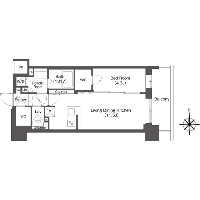 コンフォリア東新宿（1102） 間取り図画像