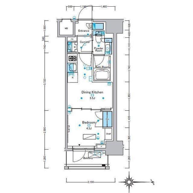 ルフォンプログレ浅草入谷（1202） 間取り図画像
