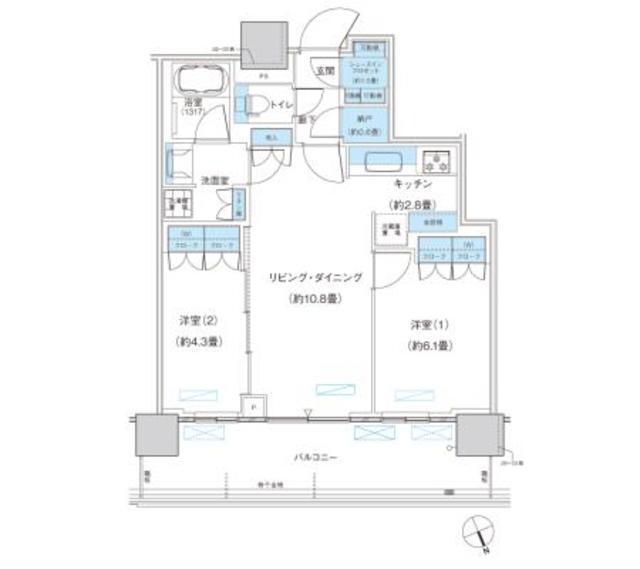 パークシティ柏の葉キャンパス　ザ・ゲートタワー　ウエスト（2506） 間取り図画像