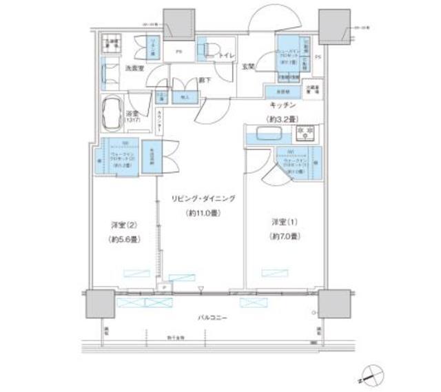 パークシティ柏の葉キャンパス　ザ・ゲートタワー　ウエスト（2503） 間取り図画像