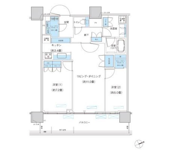 パークシティ柏の葉キャンパス　ザ・ゲートタワー　ウエスト（2910） 間取り図画像