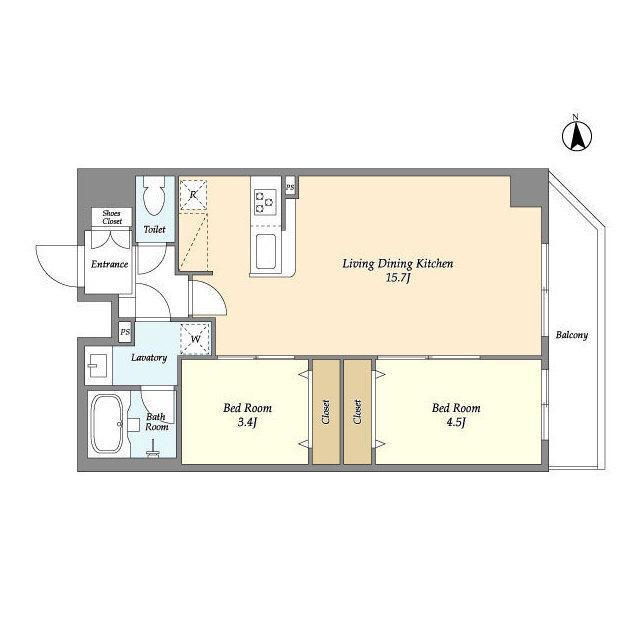 ドゥーエ町屋Ⅱ（403） 間取り図画像
