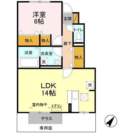 センターフィールド　A（102） 間取り図画像