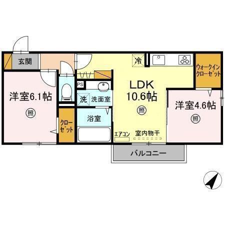 クラレット　A棟（302） 間取り図画像