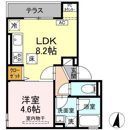 世田谷区砧1丁目KJ D-ROOM新築工事（102） 間取り図画像