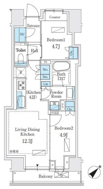 パークホームズ入谷（1402） 間取り図画像