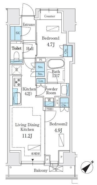 パークホームズ入谷（302） 間取り図画像