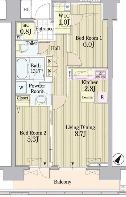 ＰＲＩＭＥ　ＵＲＢＡＮ　東中野　ＣＯＵＲＴ（713） 間取り図画像