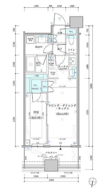 パークタワー勝どき　サウス棟（905） 間取り図画像