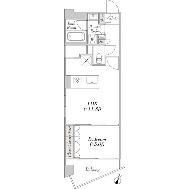 ＬＵＭＩＥＣ　ＨＯＮＣＨＯ　ＷＥＳＴ（203） 間取り図画像