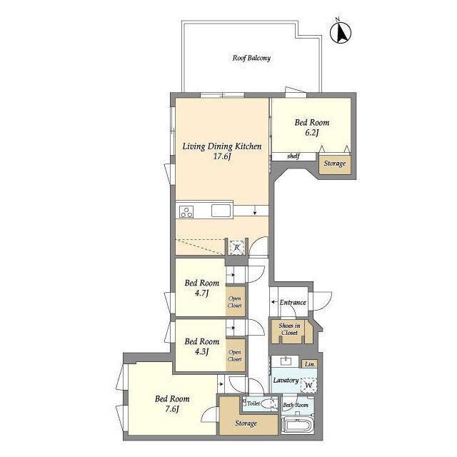 エフローレプルミエ武蔵小山（502） 間取り図画像