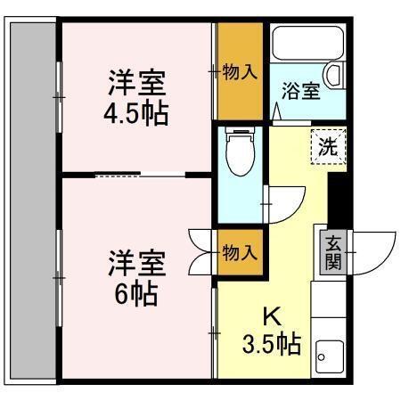 鴨下ハイツ　A（102） 間取り図画像