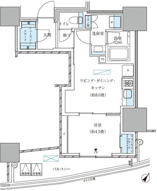 パークアクシス五反田スカイタワー（1405） 間取り図画像