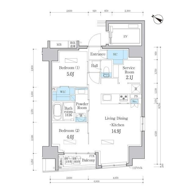 テラスレジデンス日本橋水天宮（1302） 間取り図画像