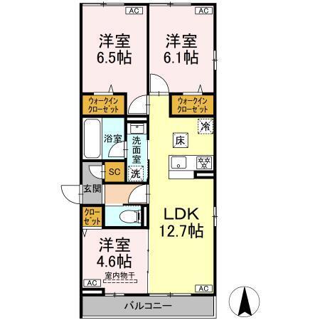 セレスティア西加平（104） 間取り図画像
