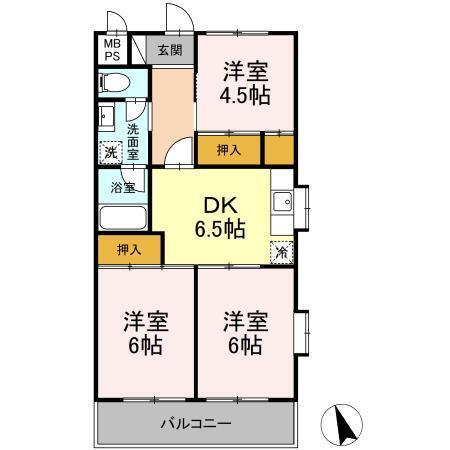 玉野屋コーポラス（201） 間取り図画像
