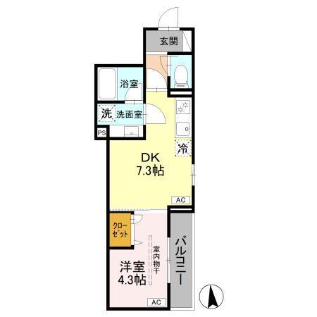 D Paina岩戸北四丁目（301） 間取り図画像