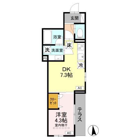 D Paina岩戸北四丁目（101） 間取り図画像