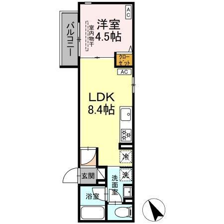 セレスティア関原Ⅱ（204） 間取り図画像