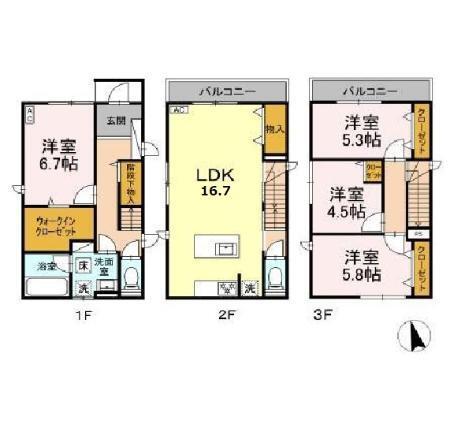 (仮称)西大井3丁目PJ（001） 間取り図画像