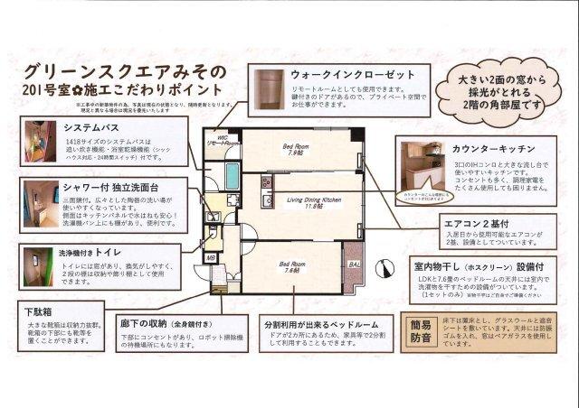 グリーンスクエアみその（201） 部屋画像