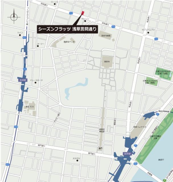 シーズンフラッツ浅草言問通り（402） 地形図・案内図