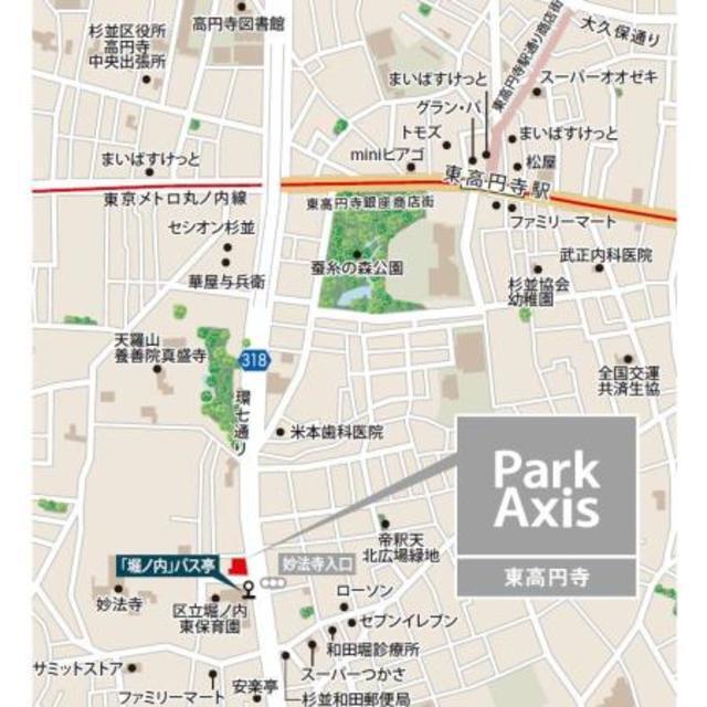 パークアクシス東高円寺（306） 地形図・案内図